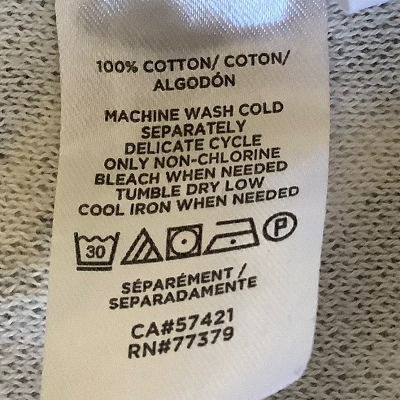 Ann Taylor gray white 100% Cotton lightweight Crew neck sweater XL - Picture 5 of 7